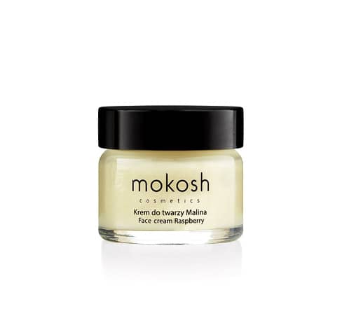 Anti-pollution face cream in a small glass jar from Mokosh Cosmetics.