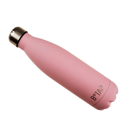 Botap thermal bottle made of stainless steel with soft touch coating in dirty pink.