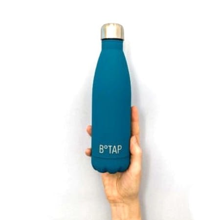 Botap thermal bottle with turquoise soft touch coating.